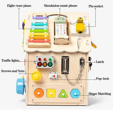 Kletshuts™ BusyHouse: Multifunktion Montessori Trä Uppptagen House