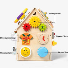 Kletshuts™ BusyHouse: Multifunktion Montessori Trä Uppptagen House