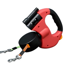 DogFri™ DoubleLeash: LED-Lys Double Huvud Utdragbar Hund Couple