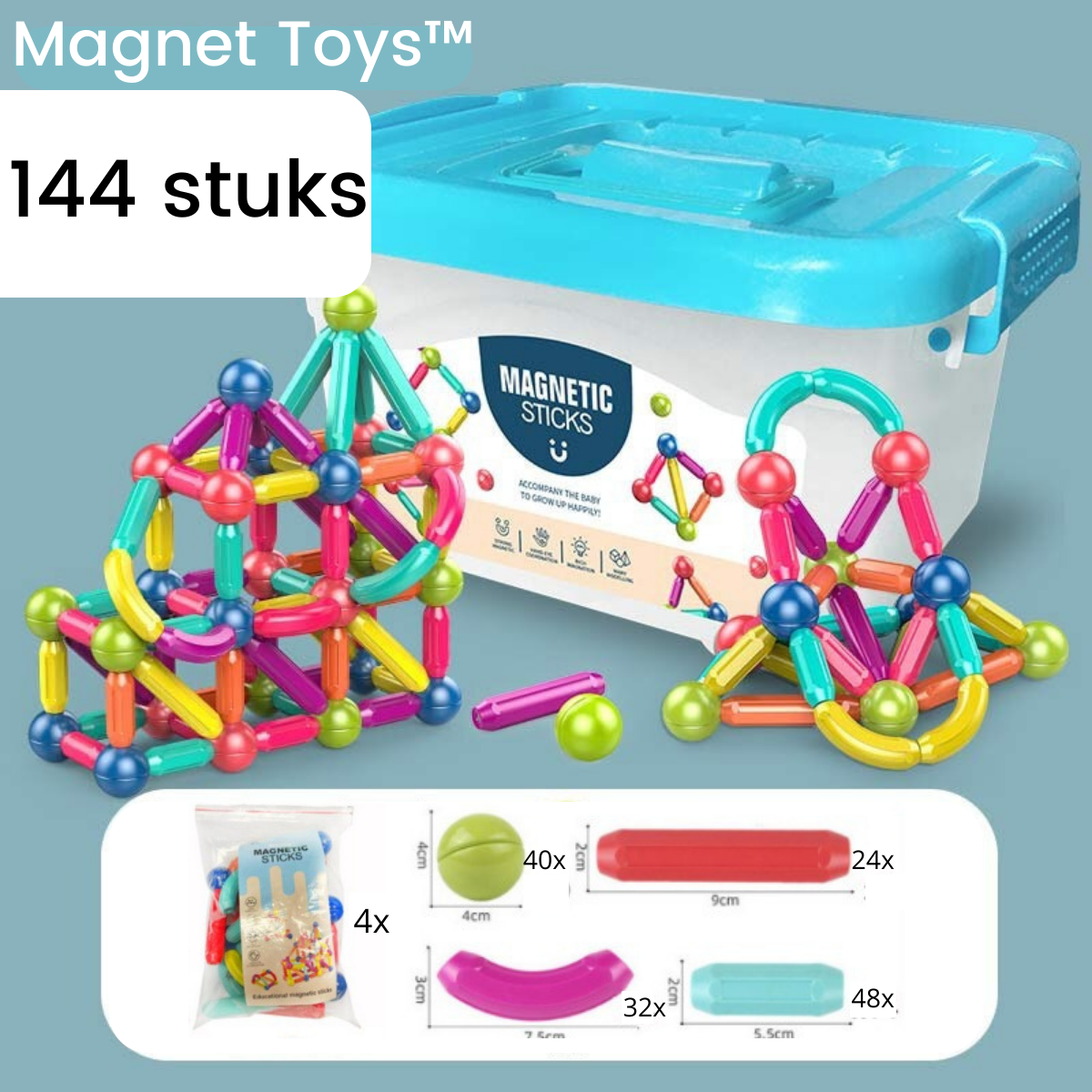 MaggiToy™ - Utveckla kreativiteten - Magnetisk pinnar