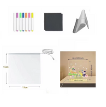 Kletshuts™ NoteBoard: LED-Lampa Akryl Antecknings- Och Ritbräda