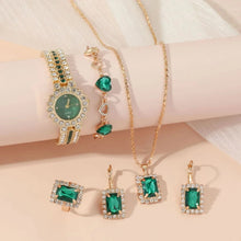 Jewelance™ JewelrySet: Mode Lyx Smaragd Grön Smycken Set Present Box