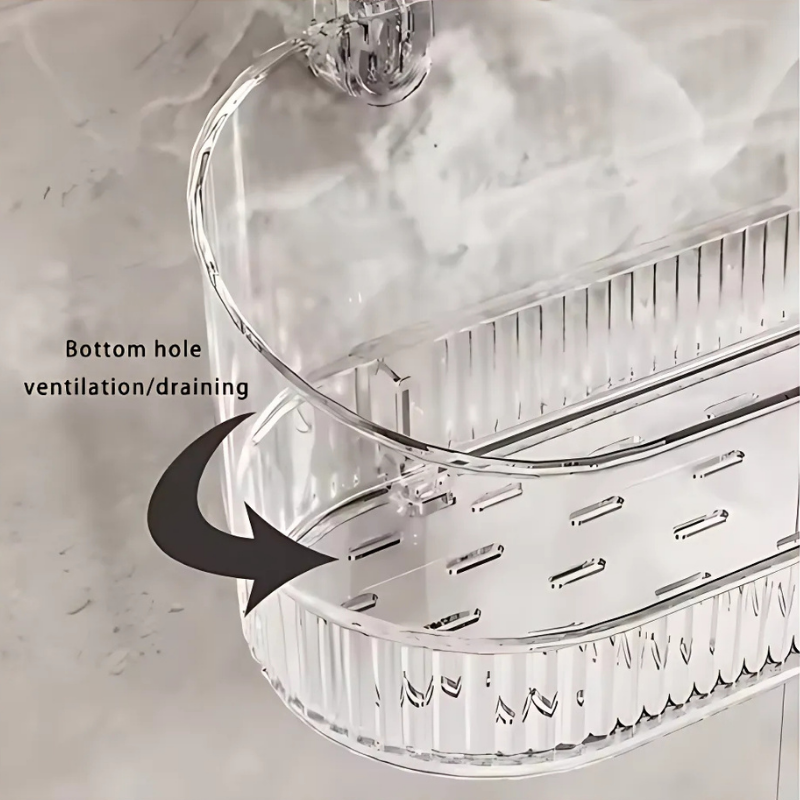 GlideHold® OrganizerRack: Organisatör Förvaringställ Med Vatten Avlopp Hål