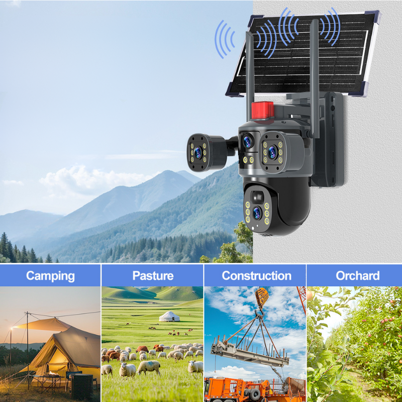 Globetrek° DomeCamera: Trippelobjektiv Soldriven Kupolkamera