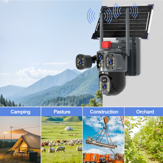 Globetrek° DomeCamera: Trippelobjektiv Soldriven Kupolkamera