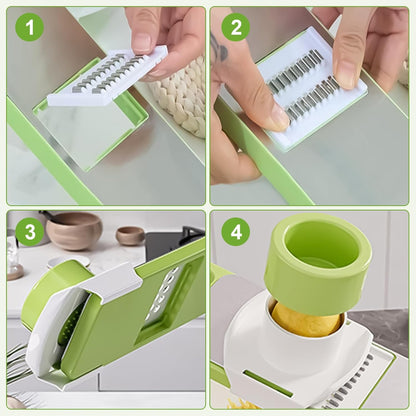 Globetrek° VeggieCutter: 5-In-1 Säker Kök Skärare Grönsaks Skärare Set