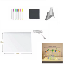 Kletshuts™ NoteBoard: LED-Lampa Akryl Antecknings- Och Ritbräda
