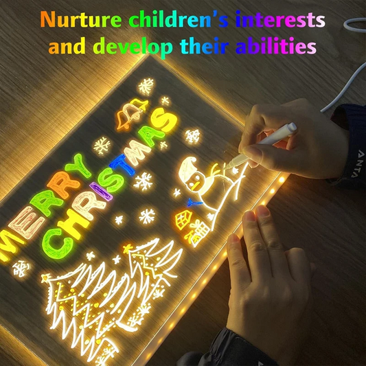 Kletshuts™ NoteBoard: LED-Lampa Akryl Antecknings- Och Ritbräda