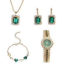 Jewelance™ JewelrySet: Mode Lyx Smaragd Grön Smycken Set Present Box
