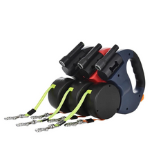 DogFri™ DoubleLeash: LED-Lys Double Huvud Utdragbar Hund Couple