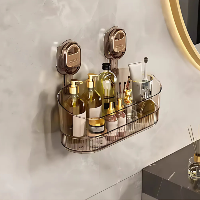 GlideHold® OrganizerRack: Organisatör Förvaringställ Med Vatten Avlopp Hål