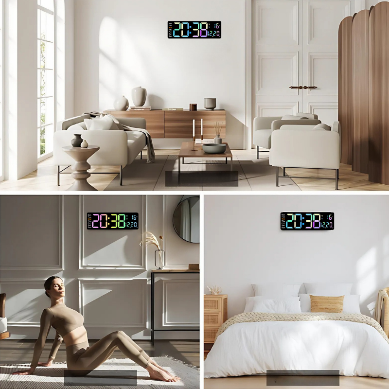 Globetrek° DigitalClock: Stor LED Skärm Display Digital Klocka