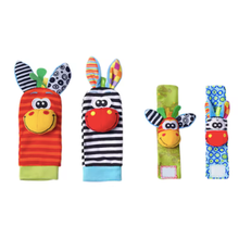 Kletshuts™ RattleToy 1+1 GRATIS: Mjuk Djur Baby Handled Och Fot Strumpor Skallra Leksak Set 