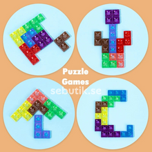 Kletshuts™ BrainyBlocks - 3D Tangram Träpussel &amp; Pedagogisk Brädspel 