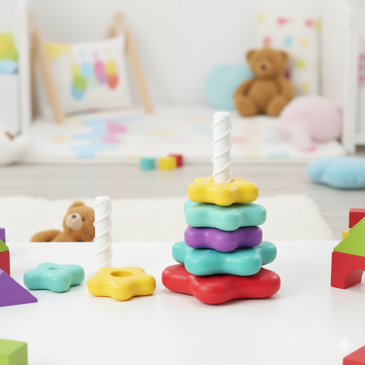 Kletshuts™ StackingToy: Regnbåge Torn Hjul Stapling Leksak Sensorisk Lärande 