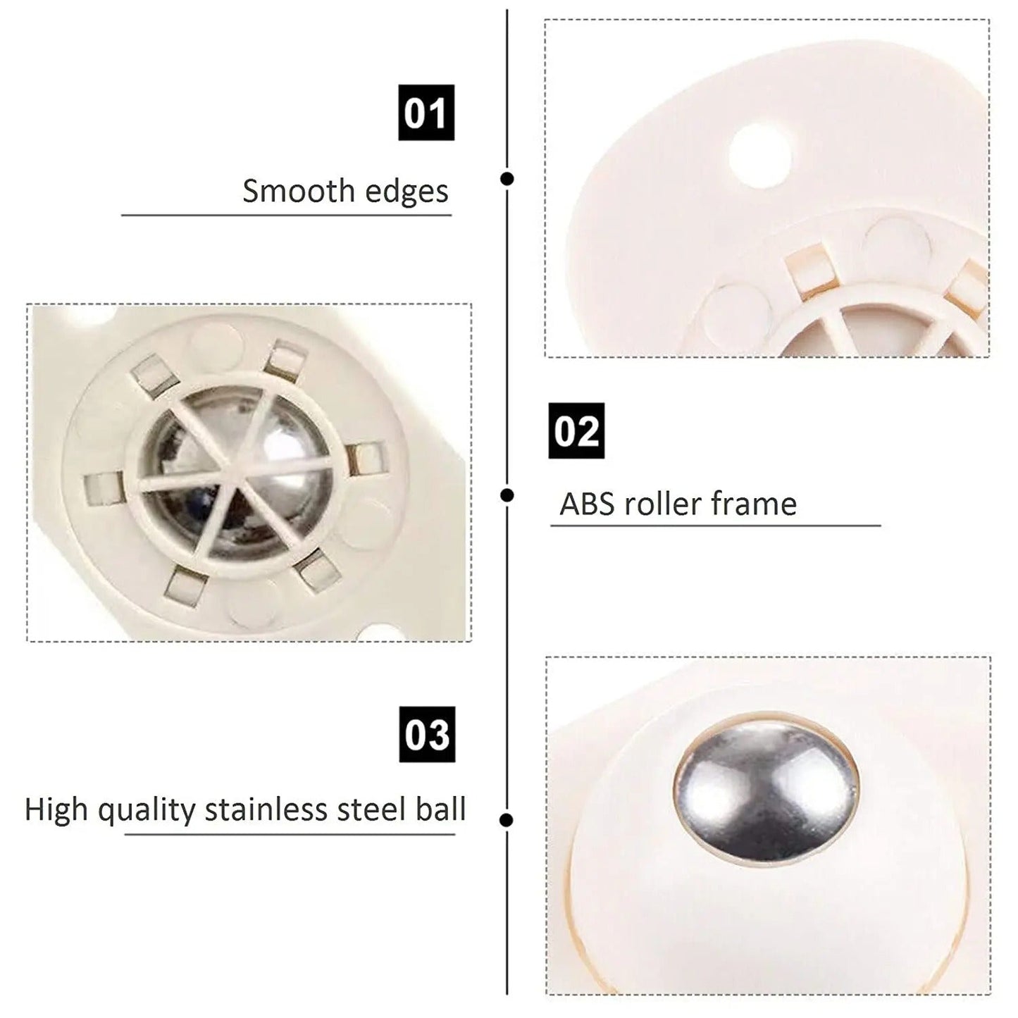 FurnitureWheels - Självhäftande 360° Roterande Möbler Hjul