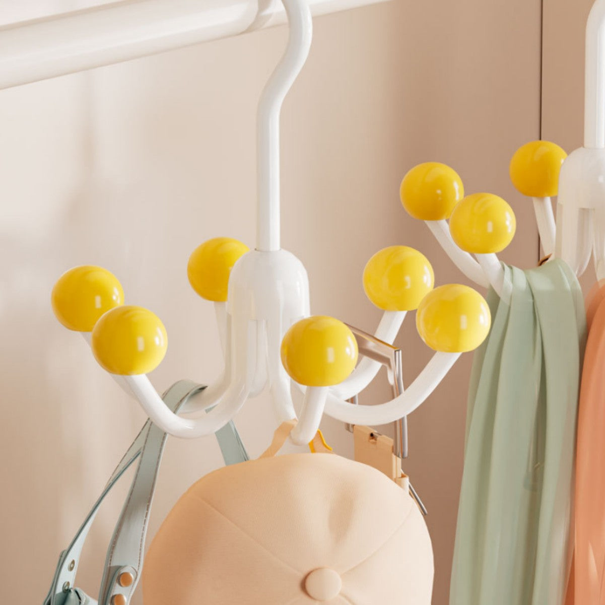 GlideHold® HangerHooks: 360° Vridbar 6 Klor Krokar Garderobs Organiserare Hängare