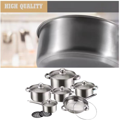 Globetrek° CookingSet: 12 Delar Rostfritt Stål Kokvaror Set