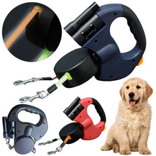DogFri™ DoubleLeash: LED-Lys Double Huvud Utdragbar Hund Couple