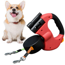 DogFri™ DoubleLeash: LED-Lys Double Huvud Utdragbar Hund Couple