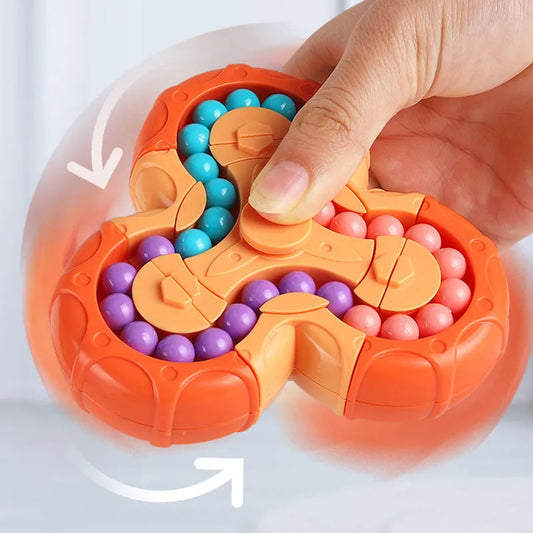 Kletshuts™ SensoryToy - 2 i 1 Rubiks Kub / Magisk Böna Gyro Fidget Spinner 