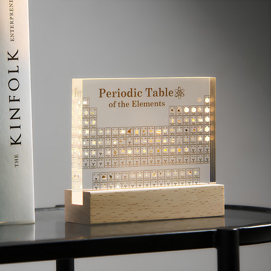 Ledsen™ PeriodicTable:  Glas Periodisk Tabell Element Med Ljus