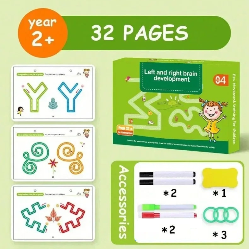 Kletshuts™ Aktivitetsbok: Spårning Och Ritning Educational Återanvändbar Arbetsbok