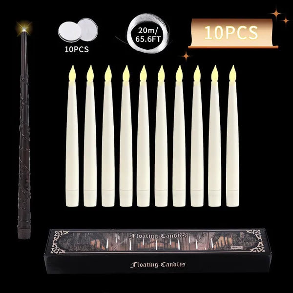Ledsen™ FloatingCandles: Flytande LED-ljus med fjärrkontroll i form av en trollstav
