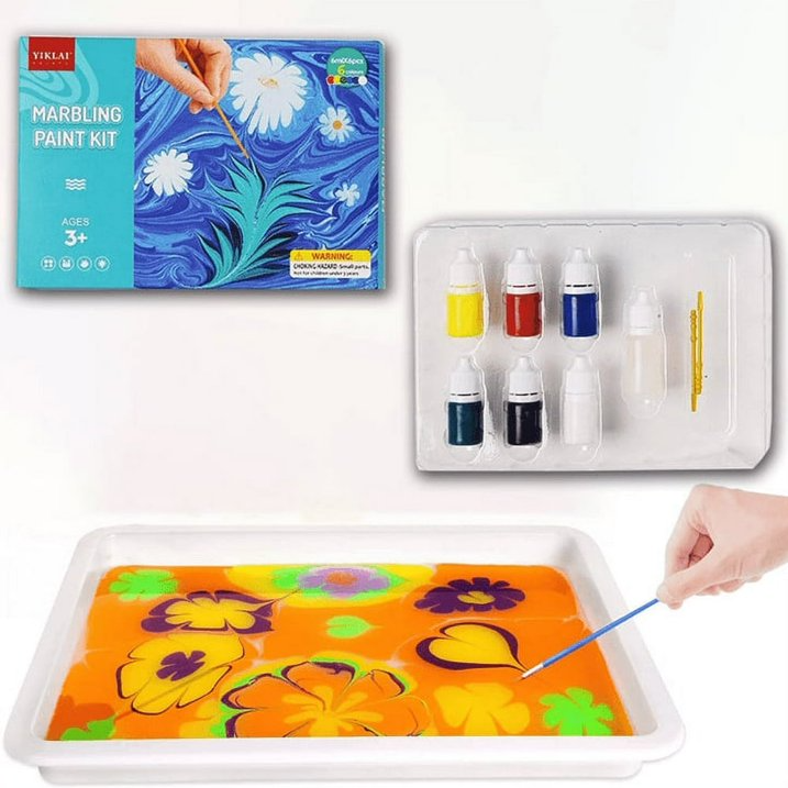 Kletshuts™ KidArt: Akvarell Marmor Barn Konst Kreativ Lek Set 