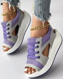 Happy™ MuffinSandaler: Utskuren Spets Upp Muffin Sandaler