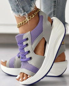 Happy™ MuffinSandaler: Utskuren Spets Upp Muffin Sandaler