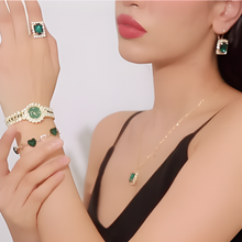 Jewelance™ JewelrySet: Mode Lyx Smaragd Grön Smycken Set Present Box