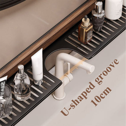 GlideHold® BathroomRack: Modernt Sugande Badrumsställ Med U-Räffla Design