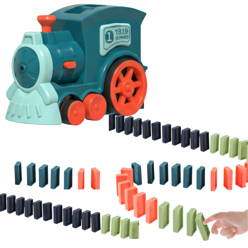 Kletshuts™ DominoTrain - Automatisk Domino Läggning Tåg Uppsättning